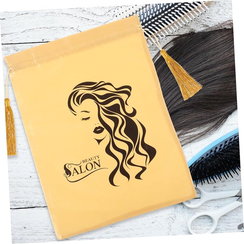 NOLITOY 3 حقيبة تخزين شعر مستعار من الساتان مع رباط سفر قابل لإعادة الاستخدام لحقائب امتداد الشعر - Image 4